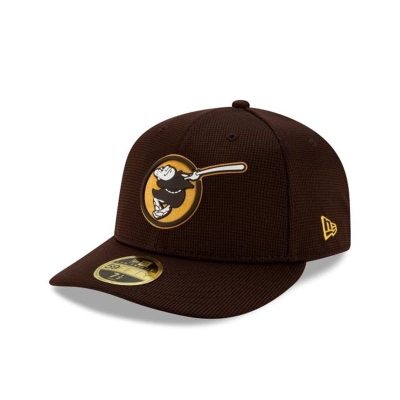 Brown San Diego Padres Hat - New Era MLB Clubhouse Collection Low Profile 59FIFTY Fitted Caps USA3174265